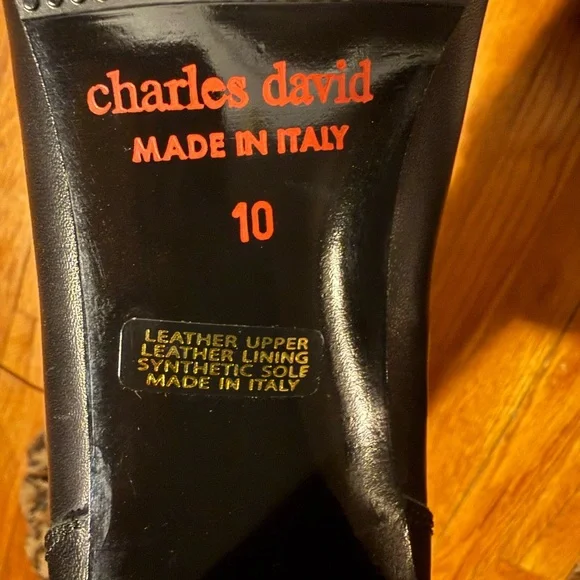 Vintage Charles David Military Black Lace-Up Knee-High Boots - Picture 4 of 6